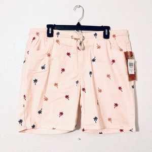 Raw Yarn Palm Tree Shorts (Pink)